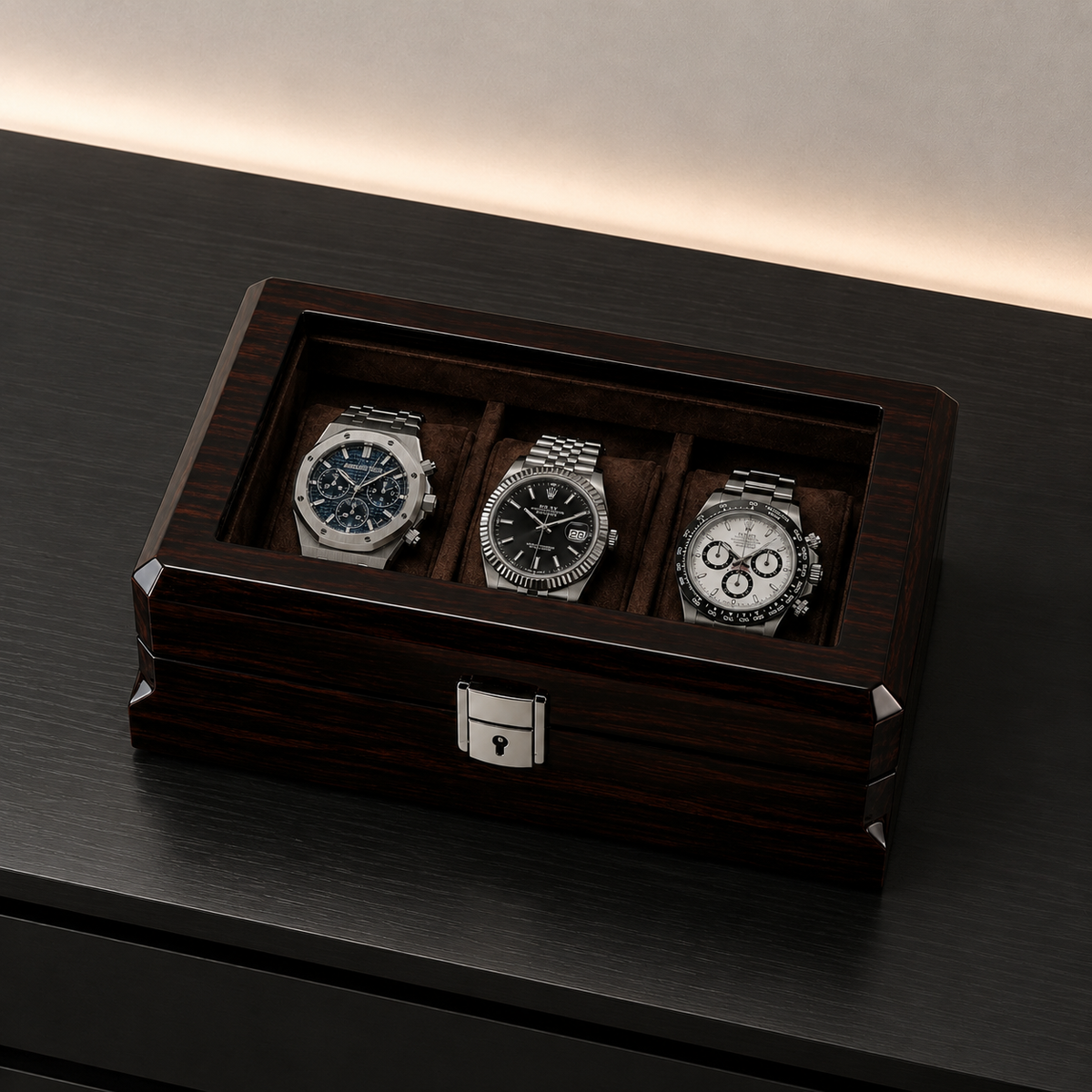Luxury Wood Watch Box – 3 Watches