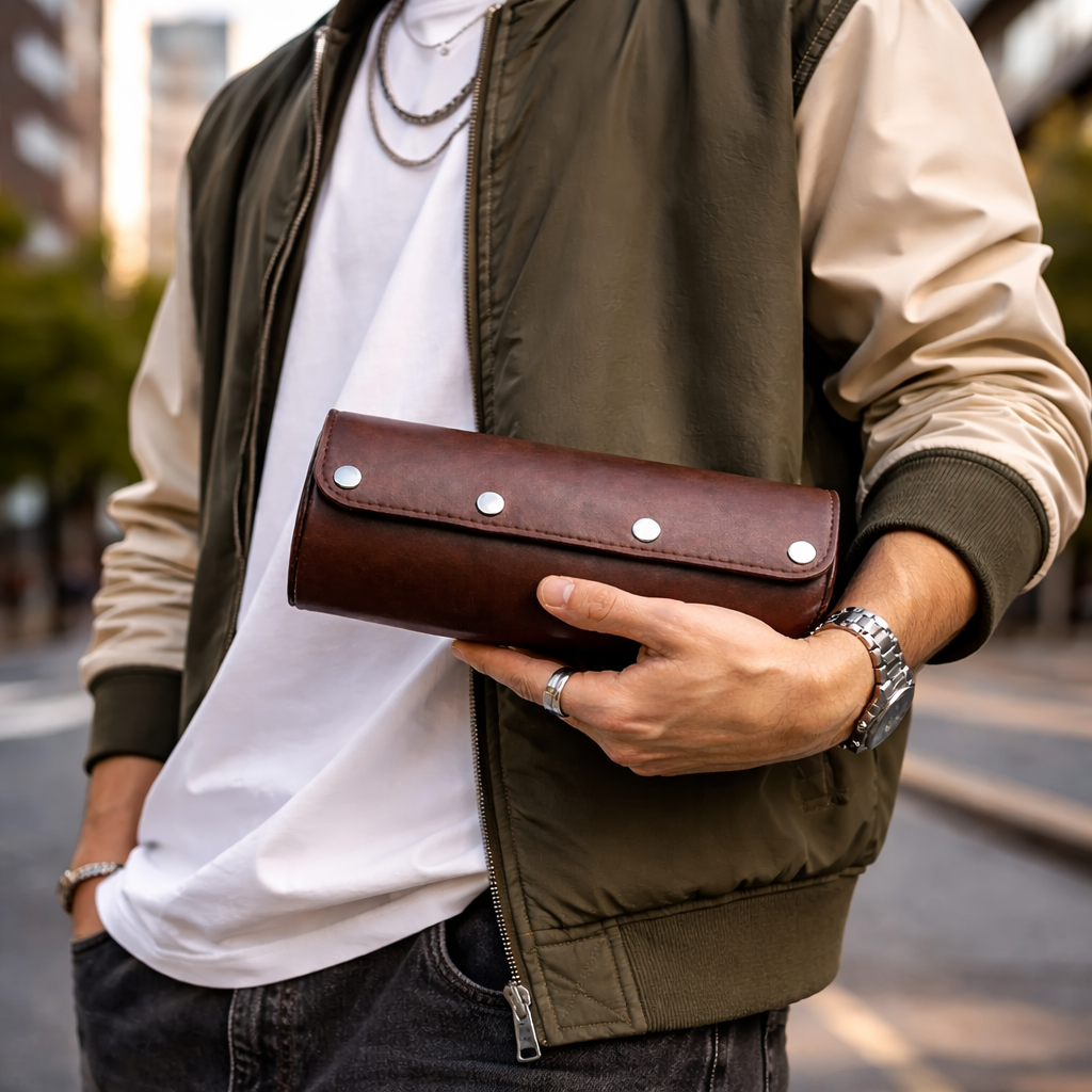 3-Watch Case – London Leather
