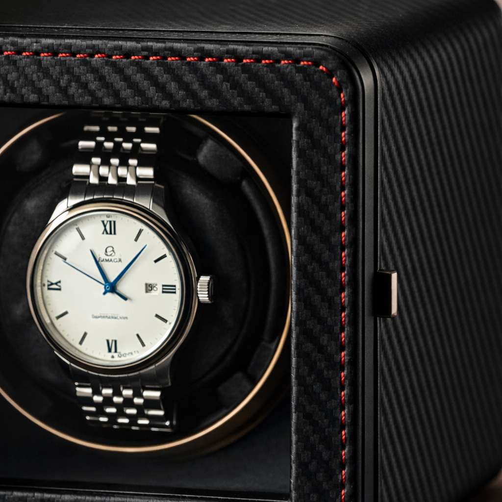 1-Watch Winder – Carbon Leather