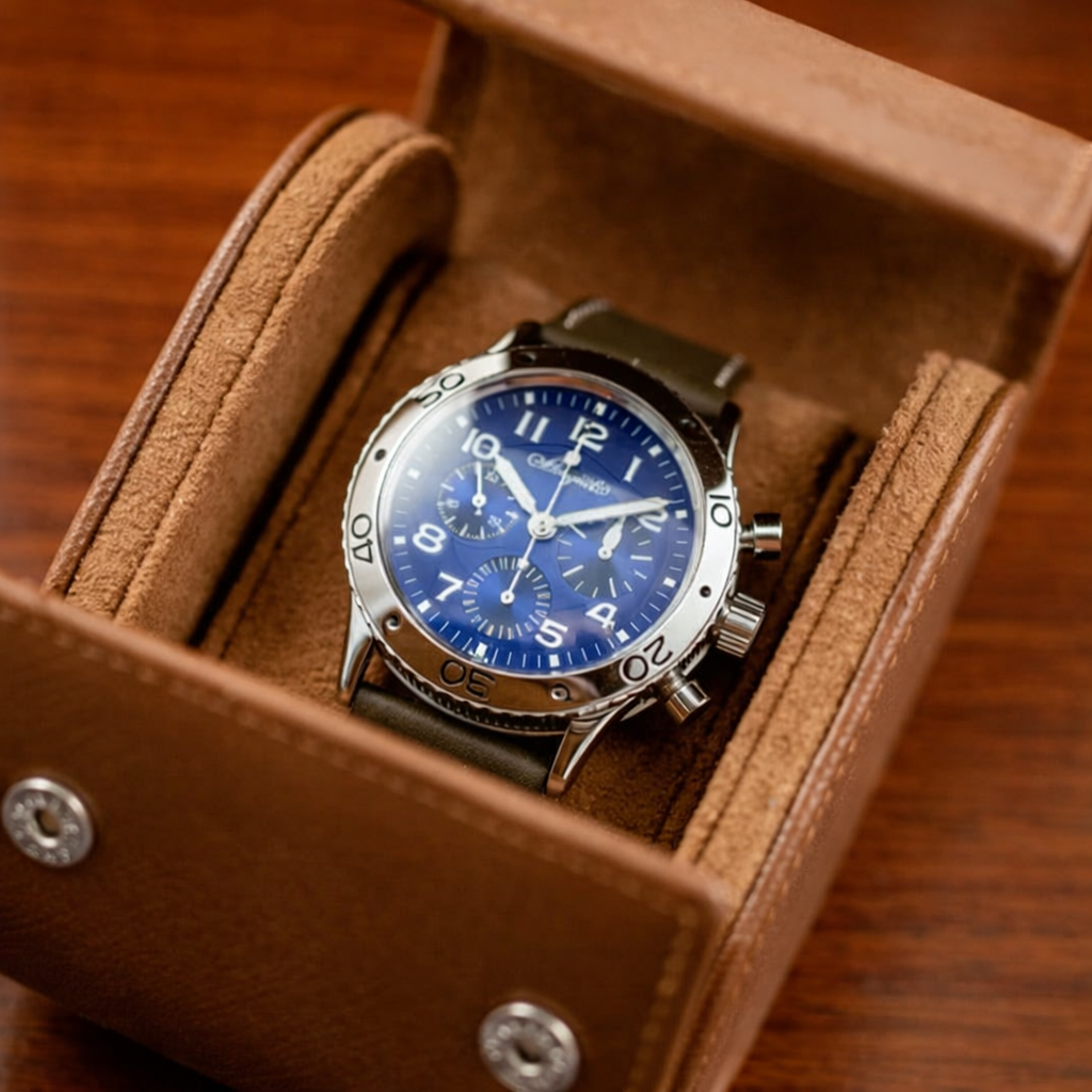 ETUIS DE VOYAGE 1 MONTRE - CUIR BRUN