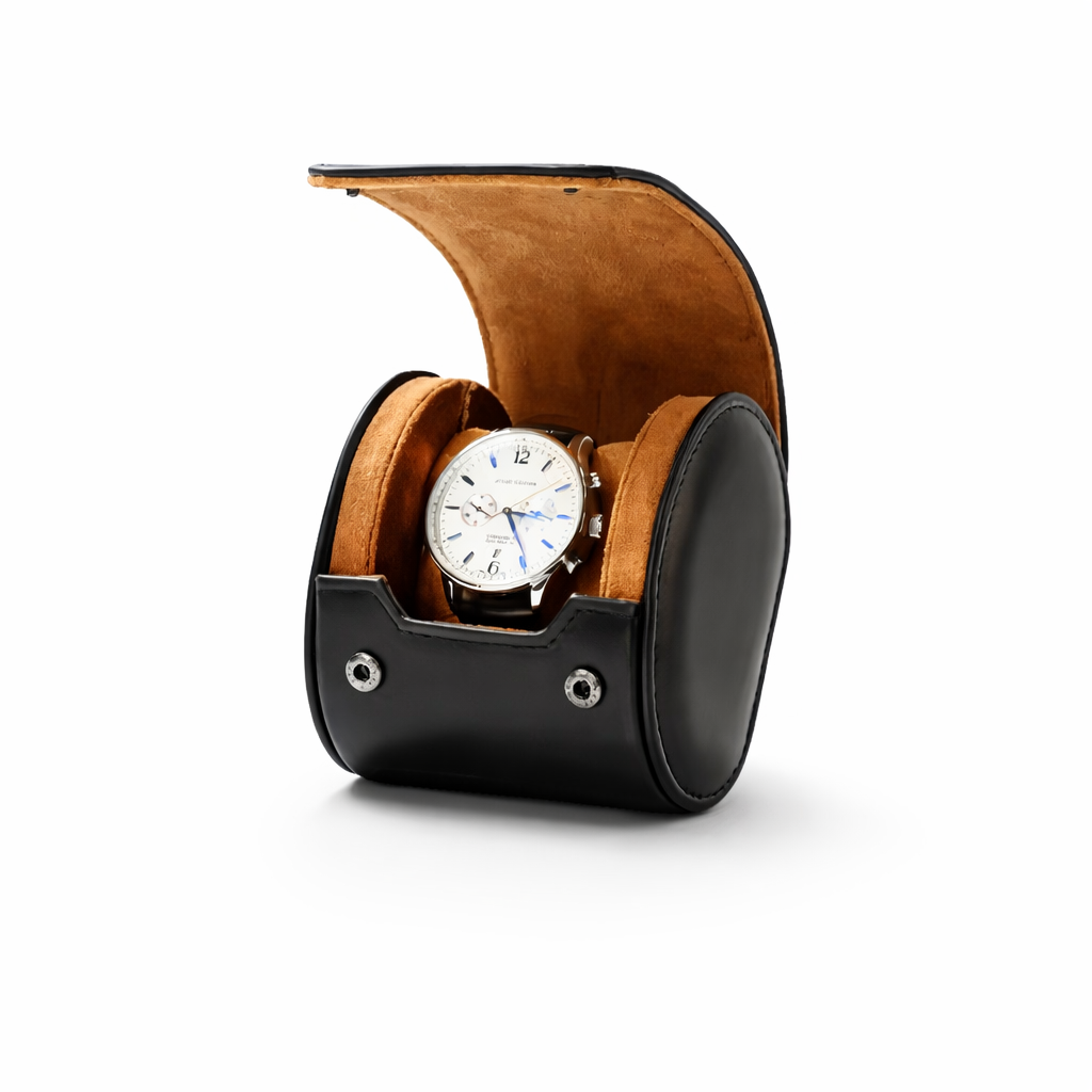 ETUIS DE VOYAGE 1 MONTRE - CUIR NOIR