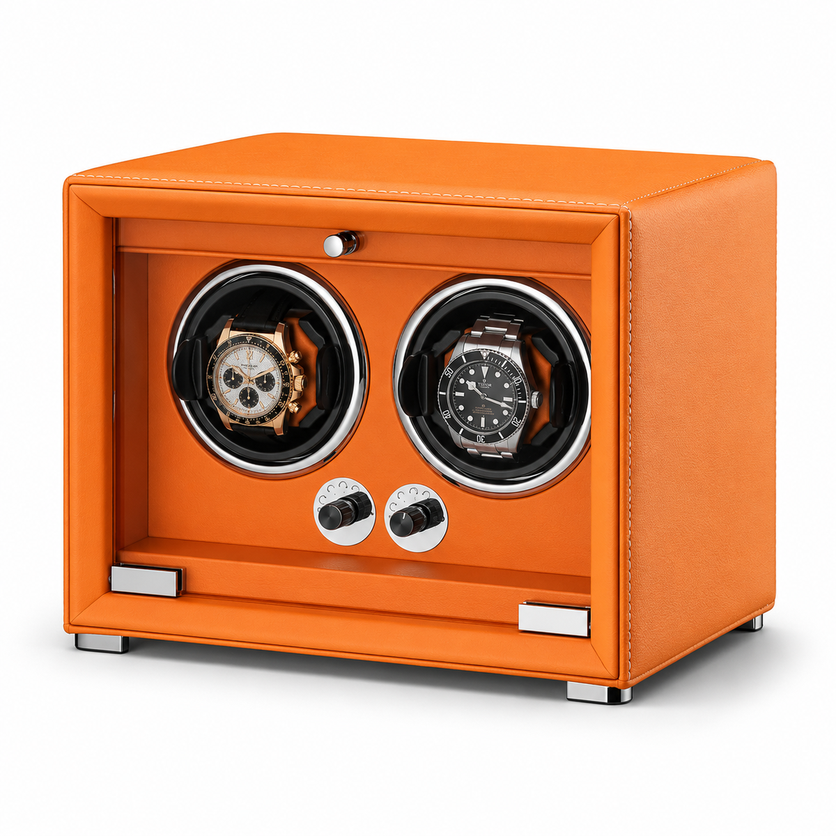 2-Watch Automatic Watch Winder – Leather
