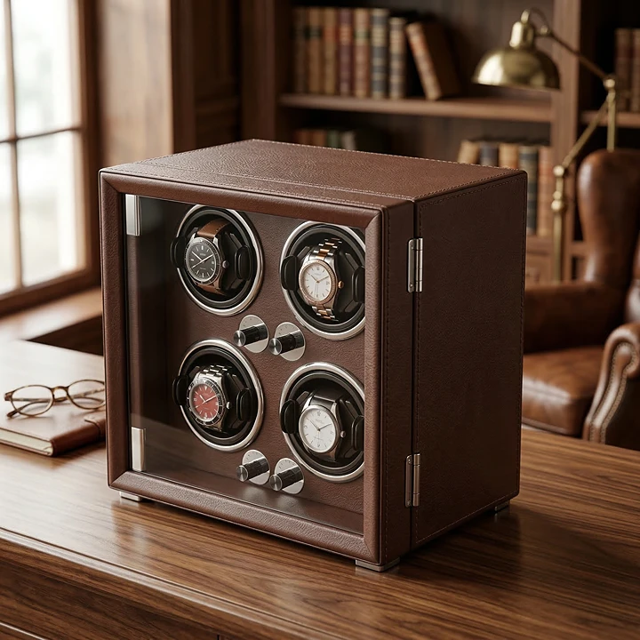 4-Watch Winder – Leather