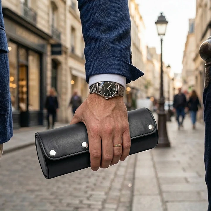 3-Watch Case – London Leather