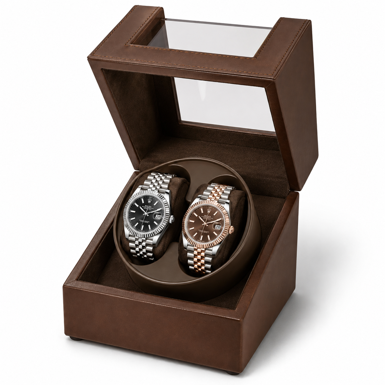 Dual Watch Winder - Leather