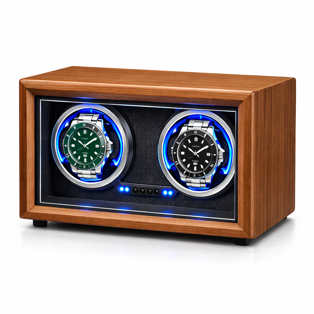 REMONTOIR 2 MONTRES  - BOIS FONCÉ / NOIR