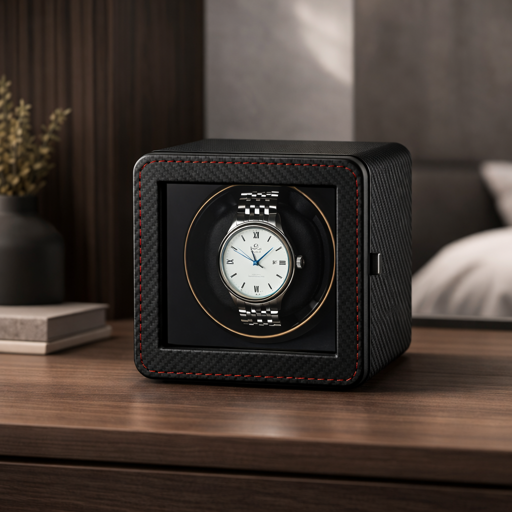 1-Watch Winder – Carbon Leather