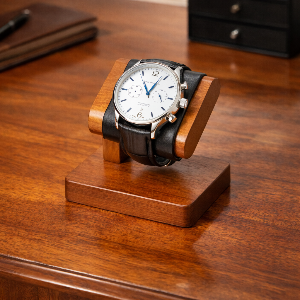 SUPPORT DE MONTRE EN BOIS - PORTE MONTRE POUR VITRINE
