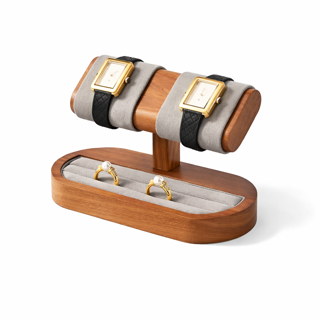 SUPPORT DE MONTRE EN BOIS - PORTE MONTRE POUR VITRINE