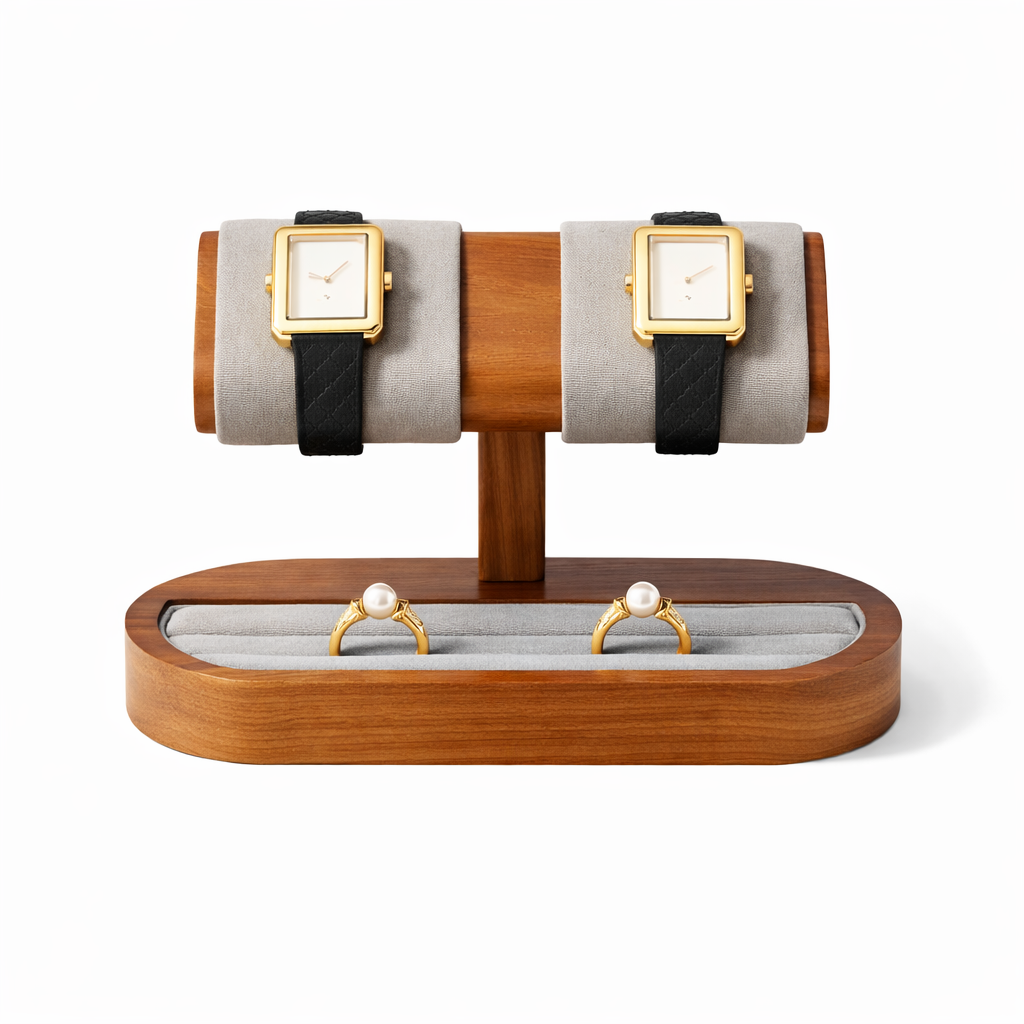 SUPPORT DE MONTRE EN BOIS - PORTE MONTRE POUR VITRINE