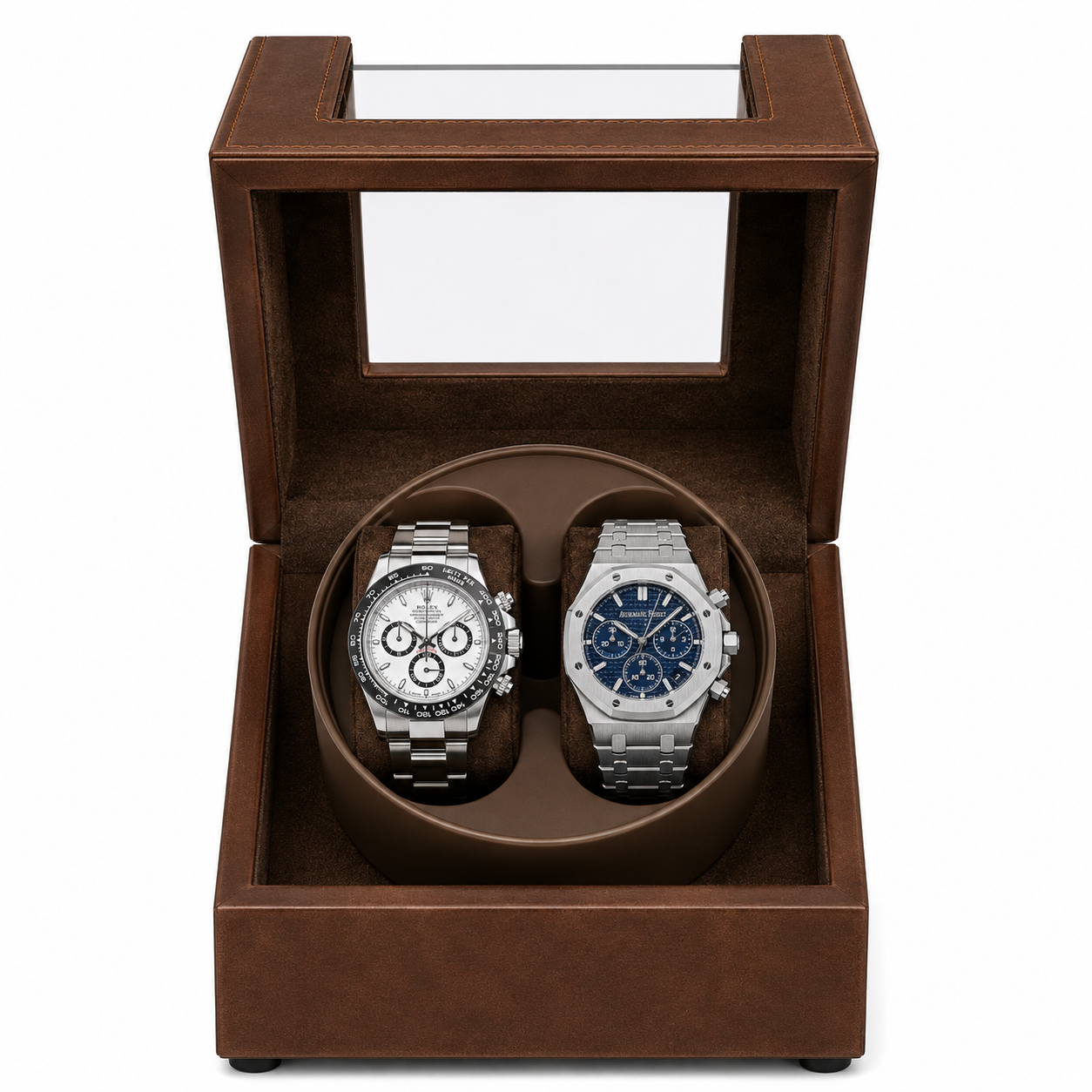 Dual Watch Winder - Leather