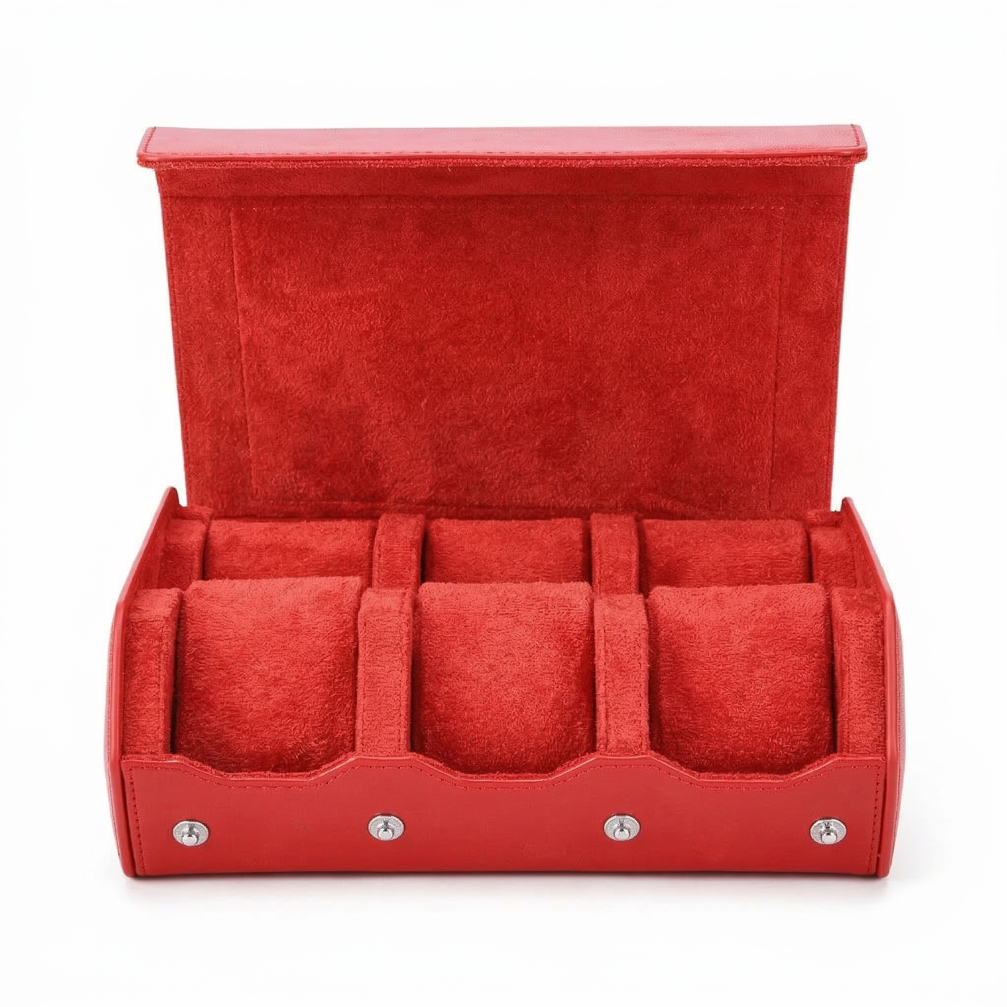 ETUIS 6 MONTRES - CUIR ROUGE