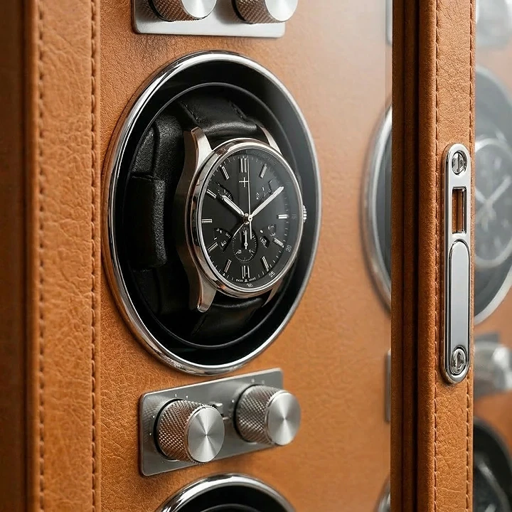 REMONTOIR 6 MONTRES - CUIR BRUN