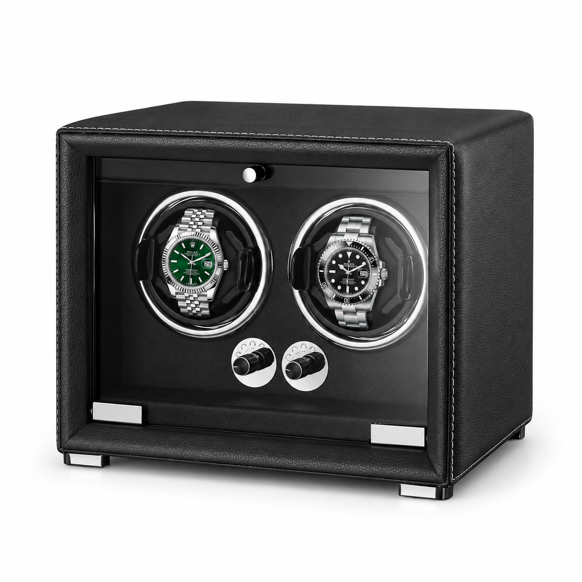 2-Watch Automatic Watch Winder – Leather