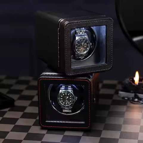 1-Watch Winder – Carbon Leather